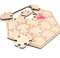 Holzpuzzle, unbehandeltes blanko Puzzle zum selbst bemalen, rohe Puzzle Teile, kreativ gestalten, pädagogisch wertvoll, 19 Teile ab 3+ Plus