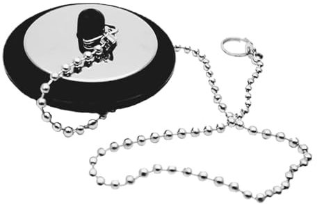 Universal Bath Plug with Chain Bathroom Sink Plug Replacement Drain Stopper for Bathroom Kitchen,Kitchen Sink Plug Rubber Bath Plug with Stainless Steel Chain (1 Pcs)