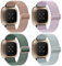 Zspoly 4 Stück Stretch Nylon Armbänd, Kompatibel mit Fitbit Versa 4/Fitbit Versa 3 Armbänd/Fitbit Sense 2/Fitbit Sense Armbänder, Einstellbare Weiche Woven Übung Armbänder für Männer und Frauen