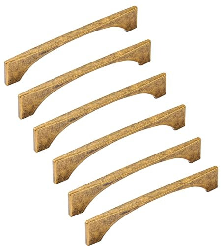 SYZOW 6 Stück Schrankgriffe Antikes Kupfer Griffe für Küchenschränke Möbelgriffe Antikes Kupfer 128mm Griffe Griffe Küche Schubladengriffe Küchengriffe