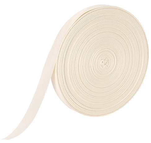 45 m Sangle Coton, Couture Sergé Ruban de 20 mm, Sangle en Coton, Sangle Couture, Ruban sergé Naturel Cordon Plat, pour Craft Couture, Tablier, Couture, Fabrication de Sacs, Loisirs Créatifs