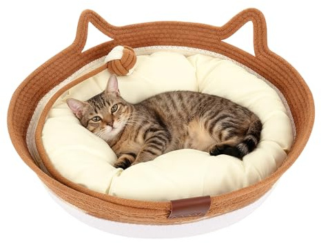 Zocipro Panier pour Chat en Corde de Coton avec Coussin