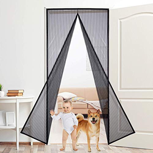 XXYY Magnet Fliegengitter Balkontür, Moskitonetze für Türen, Magnet Fliegengitter Tür Insektenschutz, Fliegengitter Vorhang Magnetvorhang,85x210cm(33x83inch)