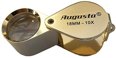 Augusta Uhrmacherlupe Taschenlupe Lupe Ø 18 mm 10-Fach goldfarben