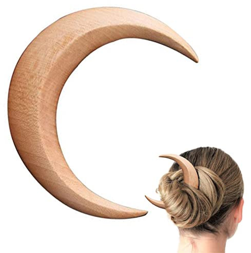 Forchetta per Capelli Luna Donna Bastoncini di Capelli in Legno di Grandi Dimensioni per Capelli per Donne forcine per Capelli per Capelli per Donne Ragazze