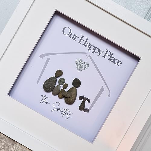 Our Happy Place Family Pebble Picture Art