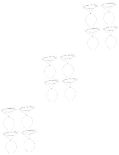 ifundom 12 Stk Engel Stirnband Accessoires Für Damen Make-up-stirnband Engel Halo Haarband Weihnachtsengel Kostüm Weihnachtsstirnband Zubehör Fräulein Künstliche Federn Weiß Kleidung