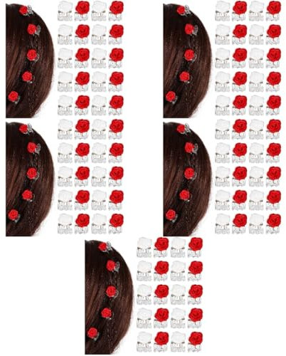 FOMIYES 5 Set Di Fermagli Per A Forma Di Rosa Per Donne E Ragazze in Plastica Robusta Per Per Donne Accessori Per Fermagli Per Finti 20 Pezzi*5