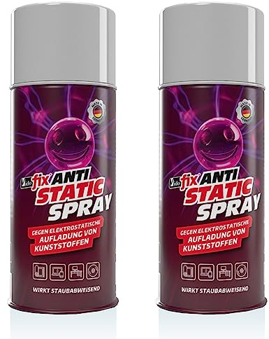 2 Dosen Vidofix Antistatik-Spray gegen elektrostatische Aufladung von Kunststoffen, Textilien, Teppich, Schuhen,... geruchsneutral und staubabweisend, sehr effizient