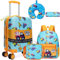 HTgroce 5tlg Kinderkoffer Set, Kinder Reisekoffer mit Rucksack, Nackenkissen, Lunchtasche, Federtasche & Kofferanhänger, Reisetrolley mit Rollen für Kinder Hartschalenkoffer für Jungen