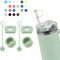 DUNLAGUE Silicone Spill Stopper Set for Stanley Cup 2.0 30oz & 40oz with Straw Cover (Set of 2, Matcha)