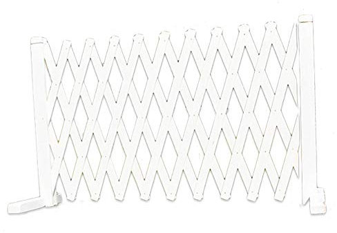 Clôture de jardin rétractable en bois pour la sécurité des animaux domestiques et décoration de pelouse de patio 50 cm (blanc)