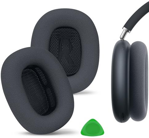 Geekria Komfort-Ersatz-Ohrpolster aus Netzstoff, kompatibel mit Apple AirPods MAX (A3184) Kopfhörern, Ohrpolster (schwarz)