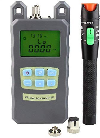 DAXGD Kit fibra optica, Medidor fibra optica y 30 mW Localizador visual de fallas fibra optica, Comprobador de fibra óptica Cable, Medidor de potencia óptica
