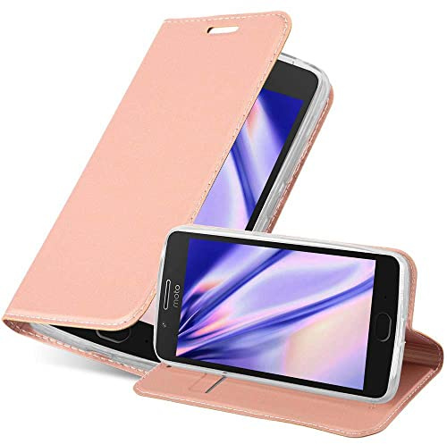 Cadorabo Hülle kompatibel mit Motorola Moto G5 aus Premium Kunst Leder Flip Klappbare Stoßfeste Magnetische [Standfunktion] [Kartenfächern] Cover Hülle für Motorola Moto G5 Tasche in Rosa
