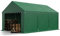 Tendone deposito 3x6 m PVC 800 N impermeabile tenda capannone con telaio al suolo verde scuro