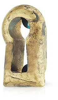 Gedotec Schlüsselbuchse Messing Schlüsselschild Antik für Plättchenbefestigung - H7415 | Messing braun durchgerieben | Schlüssel-Rosette zum Einlassen | 1 Stück - Abdeckung für Möbel-Schränke