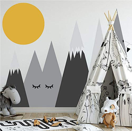 Wandaufkleber Diy Nordic Berg Und Mond Wandtattoos Für Kinder Kinderzimmer Baby Raumdekoration Kindergarten Wandkunst Aufkleber Aufkleber55X110cm