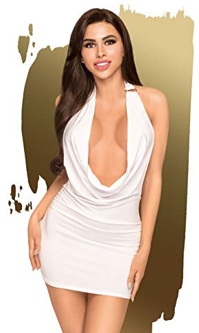 Penthouse, Minikleid, Kleid, verschiedene Größen, Dessous, 'Heart rob', 2 Teile, weiß, Größe:S-M