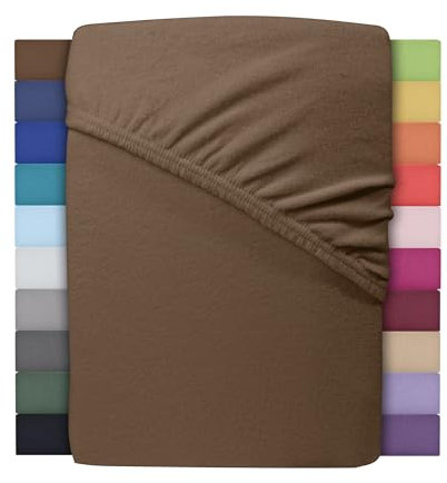 Winter Spannbettlaken | Farbenfrohes Thermo Fleece | Spannbetttuch, Bettlaken in vielen Größen und Farben (140 x 200 cm - 160 x 200 cm, Schoko braun/Dunkel braun)