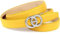 Anthoni Crown Damen Ledergürtel Gürtel, Gelb, 105