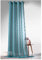heimtexland ® Boho Vorhang Leinen Optik Transparent Deko Pompoms Ösenschal Gardine Typ764 (Dunkelpetrol, HxB 245 x 135 cm)