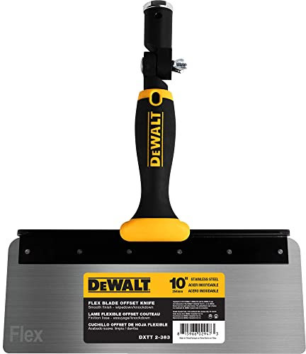 DEWALT 10 Offset Knife, 0.5mm Stainless Steel FLEX Blade | Soft-Grip Handle | DXTT-2-383
