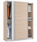 JUANIO Armario 2 Puertas Correderas y Estantes, para Dormitorio o Habitación, Acabado en Blanco y Roble Aurora, Medidas: 150 cm (Largo) x 200 cm (Alto) x 62 cm (Fondo)