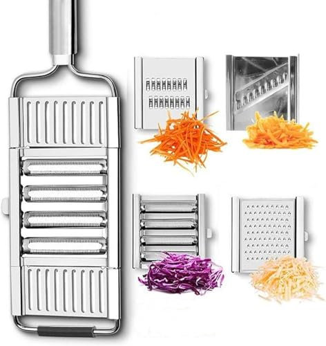 Pelapatate 4 in 1 affettatrice per verdure trituratore grattugia taglierina manuale frutta carota patata grattugia con manico multiuso strumento cucina domestica-4 in 1