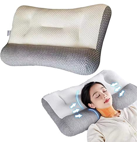 Somerway Nackenkissen Kopfkissen, Super Ergonomisches Kissen Orthopädisches Nackenstützkissen Schlafkissen für Seitenschläfer Rückenschläfer, Weiches & Atmungsaktives 75 x