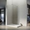 SONNI 1200x2000mm Walk in Duschwand Vollsatiniert Duschabtrennung-inklusive 1200x900mm Quadratische Duschtasse und Ablaufgarnitur-8mm ESG Nano Glas