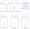 6 Pcs Clear Pill Bottle 30ml/80ml Plastic Medicine Containers Sample Jar with Caps Refillable Tablet Storage Holder Empty Reagent Chemical Organizers Small Travel Pill Cases for Liquid Solid