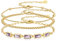 GEMAURA 3 Stück Armband Gold für Damen,Verstellbare Armband Silber 925 Damen mit Zirkonia 14 Karat Vergoldet Armband Stapelbar Kubanische Armband Set für Damen Mädchen