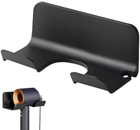 LoNinLoAn Fönhalter Ohne Bohren, Haartrockner Halterung, Plastik Haartrocknerständer, Schwarz Selbstklebend Fönhalterung, Universelle Halterung für die meisten Haartrockner