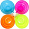 NCS35® Lot de 4 verres à boire en plastique coloré pour enfants avec paille intégrée anti-déversement, passe au lave-vaisselle pour eau, jus, lait, cocktail (bols multicolores)