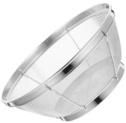 CHICAMPERA Stainless Steel Rice Washer Strainer Bowl Handheld Food Strainer Basket for Fruits Vegetables Kitchen Drainer with Fine Mesh Design for Indoor Outdoor Use