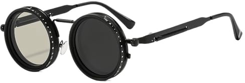 FVCTGHZ Einstellbare Dimmung Sonnenbrille Angeln Fahren Filter Retro Brille Anti UV Punk(Color2)