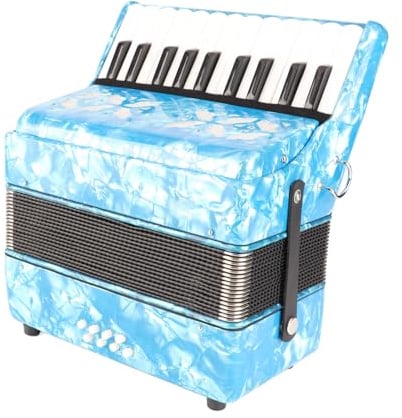 ZDETGU Akkordeon-Musikinstrument mit 22 Tasten und 8 Bässen, Ideal für Heim- und Bühnenauftritte für Anfänger und Studenten, die Ihre Musikalische Reise Erweitern (Himmelblau)