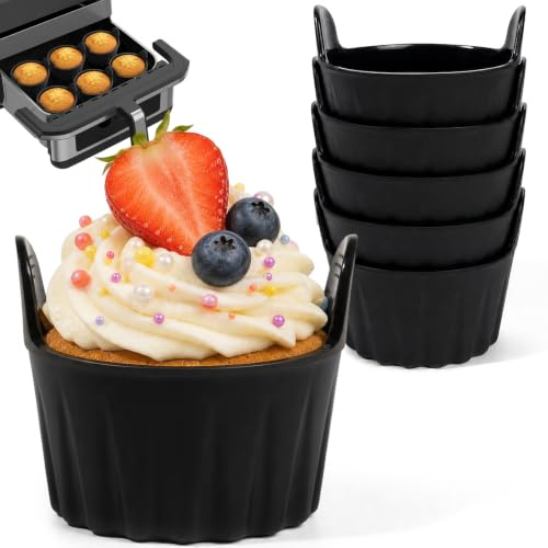 Romon 6 Pezzi pirottini per friggitrice ad Aria, riutilizzabili stampi per friggitrice ad Aria antiaderenti, stampi Muffin per Dolci, Uova, budini