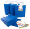Logbuch-Verlag 5 blaue Papiertüten mit Henkel 18 x 8 x 22 cm + bunte Geschenk Aufkleber - Geschenktüten Geschenkverpackung aus Papier Weihnachten Geburtstag