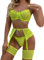 Aranmei Sexy Femme Ensemble Lingerie Jarretière avec Porte Jarretelles Dentelle Soutien-Gorge et Culotte Ensemble,Vert Fluorescent,XL