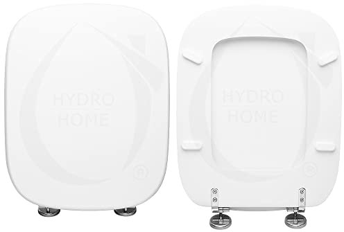 HYDRO HOME WC-Sitz DAILY GLOBO kompatibel mit WC-Sitz aus Holz, beschichtet mit 2 mm Harz, WC-Board mit Reißverschlüssen, hergestellt in Italien