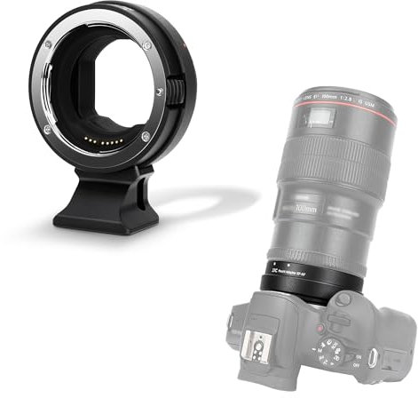 JJC EF-RF Autofokus-Adapter-Konverter für Canon EF EF/S Objektiv auf EOS R Ra RP R1 R3 R5II R5 R5c R6 R6II R7 R8 R10 R50 RF Mount Kamera, langlebige Metallhalterung Abnehmbarer Stativfuß mit 1/4-20