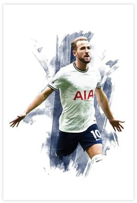 MAHWER Harry Kane – Fußballspieler-Poster, Leinwand, Poster, Schlafzimmer, Dekoration, Sport, Landschaft, Büro, Raumdekoration, Geschenk, ungerahmt, 30 x 45 cm