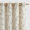 Lazzzy Leinen-Vorhänge mit Blumenmuster, Bauernhaus-Vorhänge, 244 cm, lange Vorhänge für Wohnzimmer, Schlafzimmer, Lichtfilterung, Landhausstil, Vintage, Ösen, 2 Paneele, Blau auf Beige