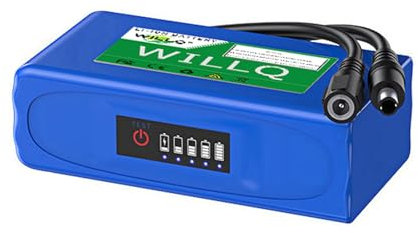 WILLQ DC 12V Rechargeable Lithium Battery 10000mAh 16000mAh 20000mAh 30000mAh Replacement Li-ion Battery Pack 12 Volts Backup Power Supply,12V16000mAh with light