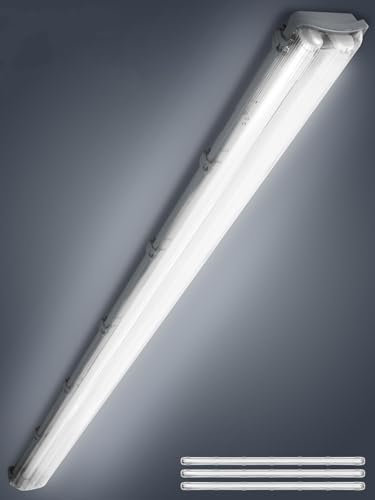 Litglobe Feuchtraumleuchte LED 150cm,44W 4400LM LED Röhre,6000K Kaltesweiß Kellerlampe,IP65 Wasserdicht LED Leuchtstoffröhre,LED Werkstatt Deckenleuchte für Keller Garage Küche