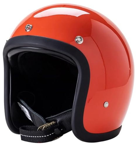 Open-Face-Motorradhelm Aus Fiberglas Japanischer Kleinkörper-Jet-Motorradhelm Retro-3/4-Helm ECE-Zugelassen Erwachsene Männer Frauen Moped Roller Klassische Doppel-D-Schnalle 2,XL(58-59CM)