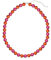 Leslii Damen-Kette Reflective Pearl kurze Perlen-Kette Magic 3D-Effekt Ø 10mm Collier (Pink-Orange)