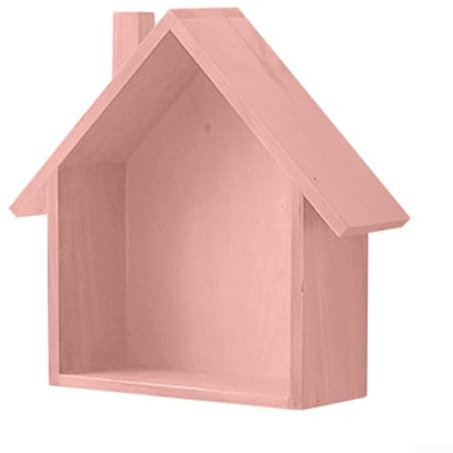 Eawfgtuw Minimalistisches Holzhaus Wandregal Retro nostalgische Dekoration Aufbewahrungsregal für Wohnzimmer Schlafzimmer Badezimmer Büro Schlafsaal Display Sammlerstücke CDs Kiefernholz (Rosa)